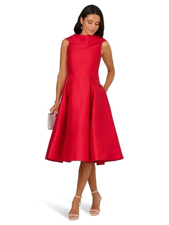 Adrianna Papell Dresses & Skirts - Adrianna Papell Red Fit-and-Flare Midi Dress